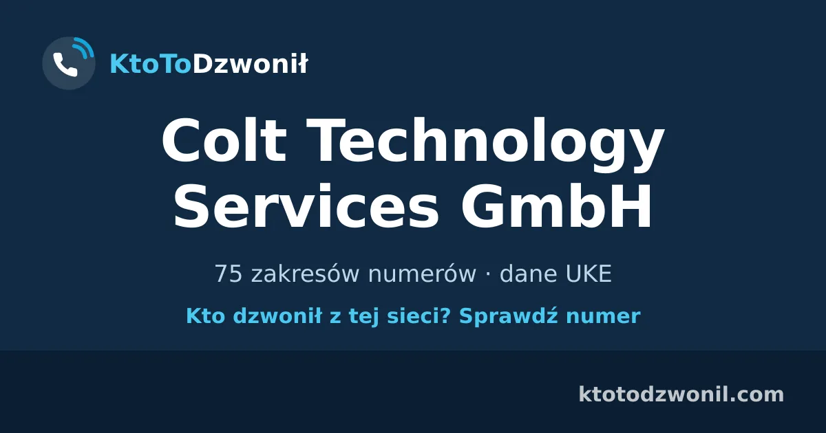Colt Technology Services GmbH - 75 zakresów numerów · dane UKE