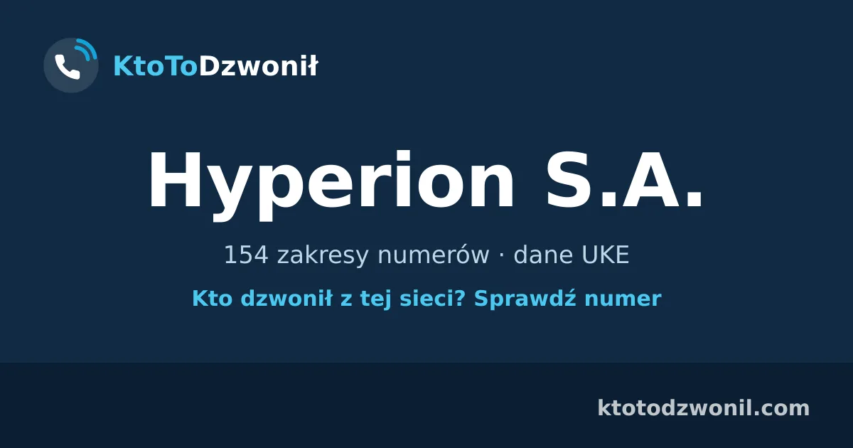 Hyperion S.A. - 154 zakresy numerów · dane UKE
